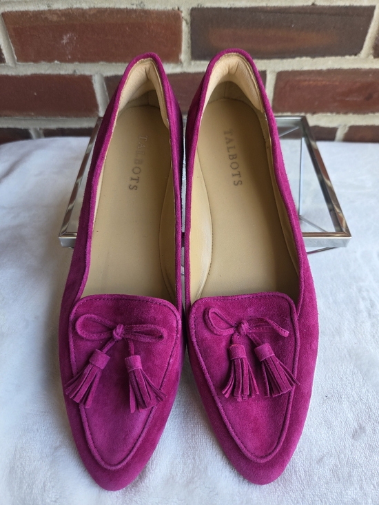 Talbots Shoes - Talbots Fuchsia‎ Suede Tassel Loafers Flats Women's Size 9AA Pointed Toe
